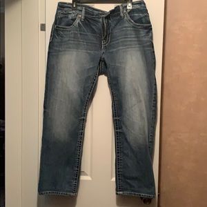 BKE Derek Straight Denim Faded Blue Jeans Size:38R